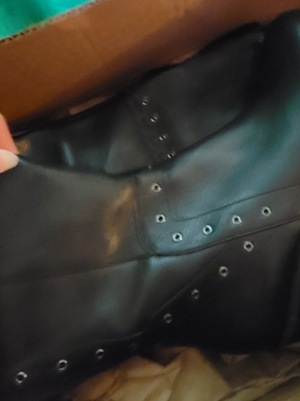 Vince Camuto Black Over-the-Knee Studded Riding Boots - Picture 4 of 5